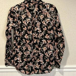 Ralph Lauren Lauren Courtenay black with pink floral design top size small Photo 8