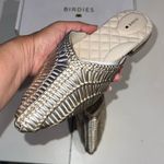 Birdies Metallic Gold woven leather Mules size 8.5 Photo 3