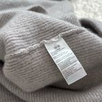 Saks 5th Avenue Saks Fifth Avenue Small Gray Cashmere Boxy Waffle Knit Turtleneck Sweater Photo 5