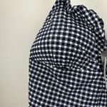 J.Crew Ruffle V Neck One Piece Gingham Swimsuit Padded Navy Retro US 24 NWT Photo 9