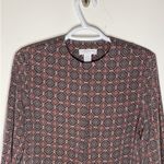 Liz Claiborne  oriental print silk blouse size 4p Photo 2