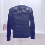 American Eagle  Outfitters Crochet Sweater, Navy Metallic Knit Size XL EXCELLENT Photo 1