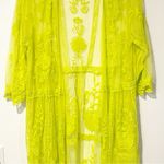 Lane Bryant  Plus Size 14/16 Neon Classic Open-Front Embroidered Mesh Overpiece Photo 2