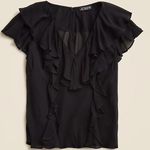 J.Crew J.‎ Crew All Over Ruffle Chiffon Blouse Sheer Layered Romantic Delicate Black S Photo 0