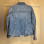 H&M Womens L.O.G.G Button Up Ripped Distressed Casual Denim Trucker Jacket|Sz:12 Photo 1