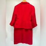 Coldwater Creek  Red Embroidered Jacket Knee Length Sheath Dress 2 Piece Size 10P Photo 4