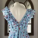 Banjanan Maya Cotton Ruffled Foliage Floral Dress, Blue Size S New w/Tag $425 Size M Photo 11