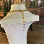 Talbots 0053 Y2K Gold Tone Disc Necklace w/Red and White Cha-Cha Beads EUC Photo 2