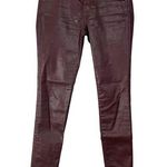 AG Adriano Goldschmied Wine Faux Leather The Legging Ankle - Size 28R - Skinny Photo 0