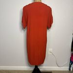 Madewell Novel Shift Dress Rust Size S Relaxed Knee Length Cap Sleeve V Neck Photo 9
