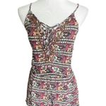 American Eagle Womens  Tribal Boho Embellished Back Cutout Romper - Sz Photo 2