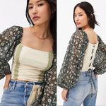 Anthropologie Smocked Balloon-Sleeve Top NEW Size Medium Photo 1