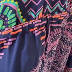 Alice & Trixie  sz L Womens 100% Silk Multicolor Floral Chevron Maxi Dress Boho Photo 14