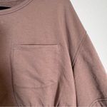 Free People Movement Brown Short Sleeve Cropped Sweater Womens XL Athletic Fall Photo 8