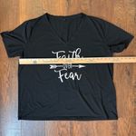 “Faith Over Fear” graphic short sleeve tee shirt, plus size 3X Black Photo 3