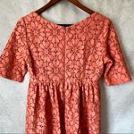 ZARA  Coral Lace Eyelet Dress Photo 11