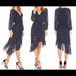Joie -  Dark Navy Blue Alithea Floral Asymmetrical Silk Midi Dress Size Sma… Photo 1