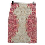 Antonio Melani Women's Pink Cream Paisley Lined Classic Pencil Skirt Size 2 Photo 7