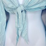 Charlie Holiday Blue Polka Dot Long Sleeve Crop Top Size 8 Photo 3