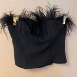 LPA  Aida Sweetheart Neckline Black Feather Corset Top Size S Photo 0