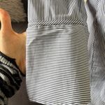 Anne Klein Black & White Striped Button-down Shirt Photo 2