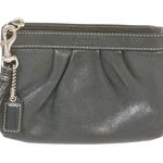 Coach Black Pleated Detail Full Zip Inner Pocket Wristlet Wallet Photo 0