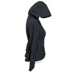 Lululemon Bust A Move Jacket Black Peplum Hooded Women’s Size 4 Reflective Zip Photo 2