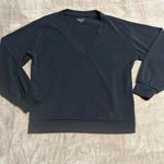 Athleta Black V Neck Pullover Size Medium Soft Athleisure Sweatshirt Photo 0