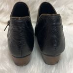 Heiress Black Leather Embossed Zipper Booties 7 B Photo 5