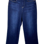 Judy Blue ‎ Womens High Rise Wide Leg Jeans Sz 9/29 Blue Denim Dark Wash Raw Hem Photo 0