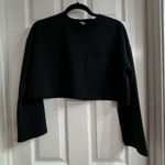 Free People  Top Crop Black Long Sleeve Photo 0