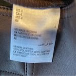 Bar III  Women’s  Faux Leather Brown Pants Size 4 High Rise Button Front  Pockets Photo 5