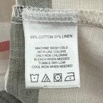 Foxcroft  NYC Women's Size 14W Beige Striped Linen Cotton Button Down Shirt Photo 7