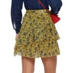 Derek Lam Derek‎ Lam 10 Crosby Tired Asymmetrical Floral Mini Skirt in Yellow Blue Size 4 Photo 1