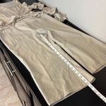 Saga summer jumpsuit, silk/viscose blend, faux wrap oatmeal color, pull up, S Tan Photo 9