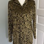 Diane Von Furstenberg Vintage  DVF Blouse Button Up Black Gold Velvet Medium Photo 0