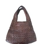Kompanero Woven Leather Shoulder Bag Brown Cognac Large Boho Artisan Hobo Tote Photo 1