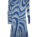NWT House of Sunny Blue Moon Fuzzy Midi Dress Size 4 Sea blue Photo 3