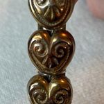 Vintage Heart Bar Style Barrette Hair Clip Gold Brass Tone w/ patina Hearts Photo 9