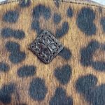 Patricia Nash Keisley Cosmetic Key Fob Leopard Calf Hair Leather Brown Zipper Photo 4