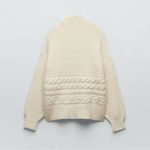 ZARA  Women’s Cable Knit Pompom Sweater Size M Photo 1