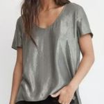 Anthropologie Anthroplogie Velvet By Spencer Graham Silver Shine Lightweight Blouse Photo 0