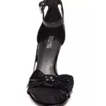 Michael Kors  Paris Sequin Bow Stilettos Dress Party Shoes Sandal Black Size 9.5 Photo 4
