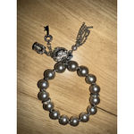 Juicy Couture Juicy‎ Couture Faux Pearl Shine Charm Bracelet Heart Key Tassel Crown Stretchy Photo 1