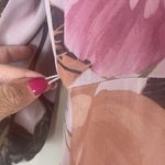 Maison Tara Floral Maxi Dress Sz 4 Pink Orange Chiffon Ruffle Wrap Style Photo 9