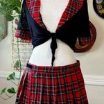 Dreams Lingerie School Girl Micro Lace Pleated Plaid Skirt Sheer Mesh Top OS Size undefined Photo 0