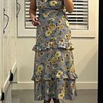 ASTR Lysette Floral Ruffle Maxi Dress Cut-Out periwinkle yellow Photo 2