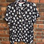 Pillow Talk womens cat print button front pajama top black/ white XL Black Photo 0