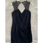 Vintage Scott McClintock Black Velvet Cocktail Dress Beaded Mesh Holiday Party M Size 10 Photo 3