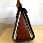 Vintage John Romain The Vouge Handbag 70s Sturdy Leather Tweed Brown Cream Photo 2